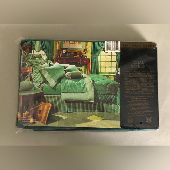 MANON Egyptian 100%Cotton King Flat Sheet Vintage Luxury Royal Sateen New in box - Picture 1 of 13